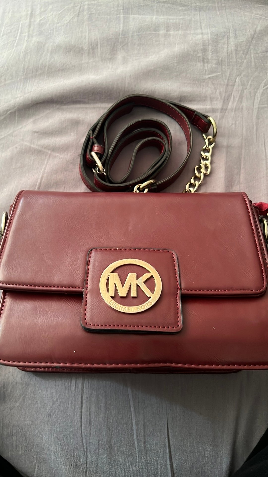 Michael kors bordeaux tas, Ophalen of Verzenden, Zo goed als nieuw, Rood, Handtas