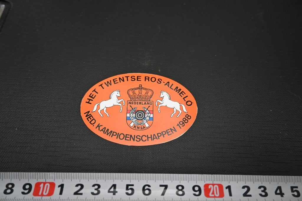 sticker almelo het twentse ros nk schieten 1988, Ophalen of Verzenden, Zo goed als nieuw