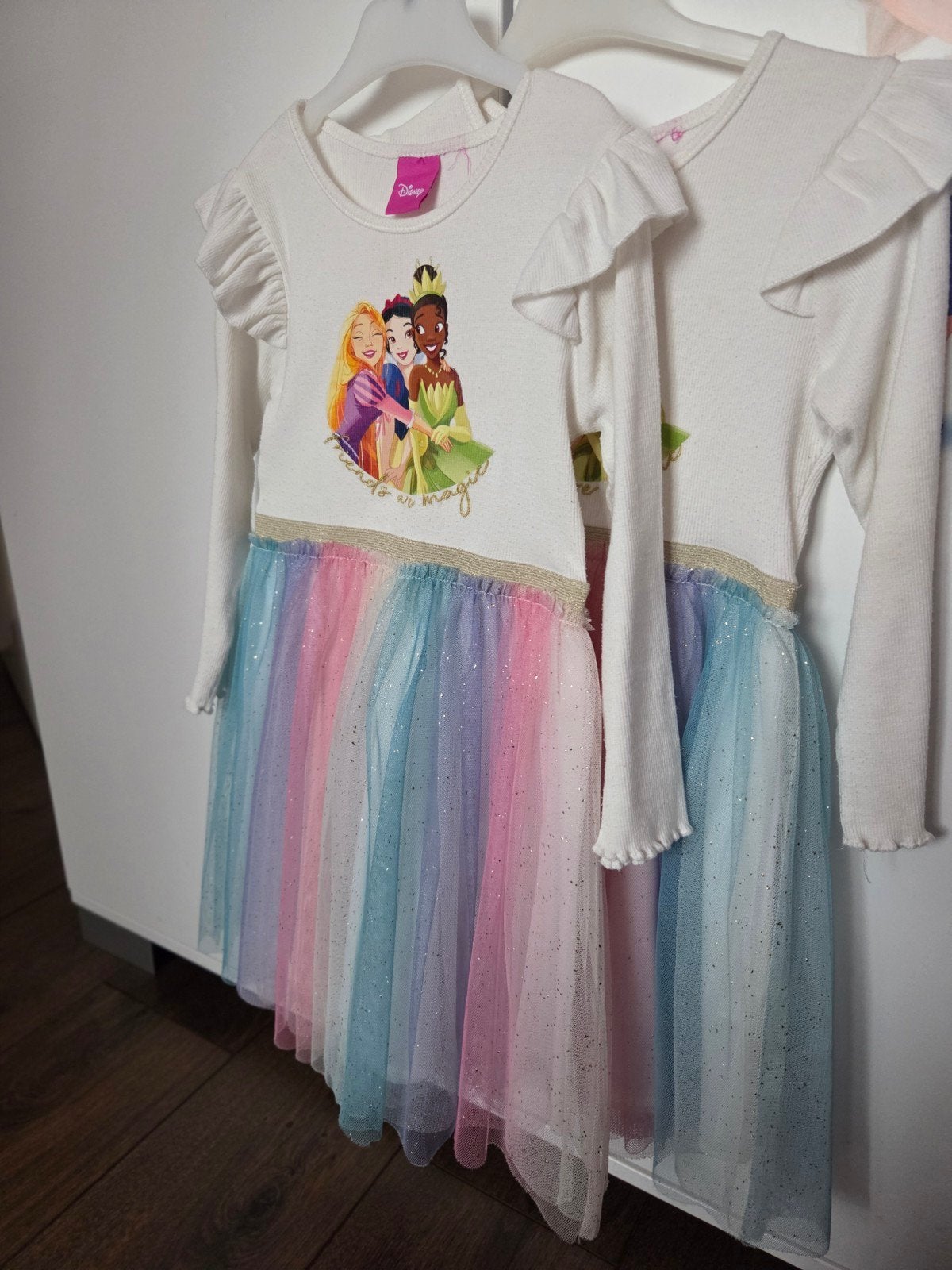 Prinsessenjurkjes met gekleurde tule 4/5 jaar - Disney, Ophalen of Verzenden, Zo goed als nieuw, Kleding