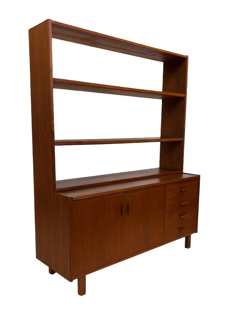 Vintage Wandmeubel Boekenkast Zweden Teak Design, Gebruikt, Met deur(en), Vintage, Vintage