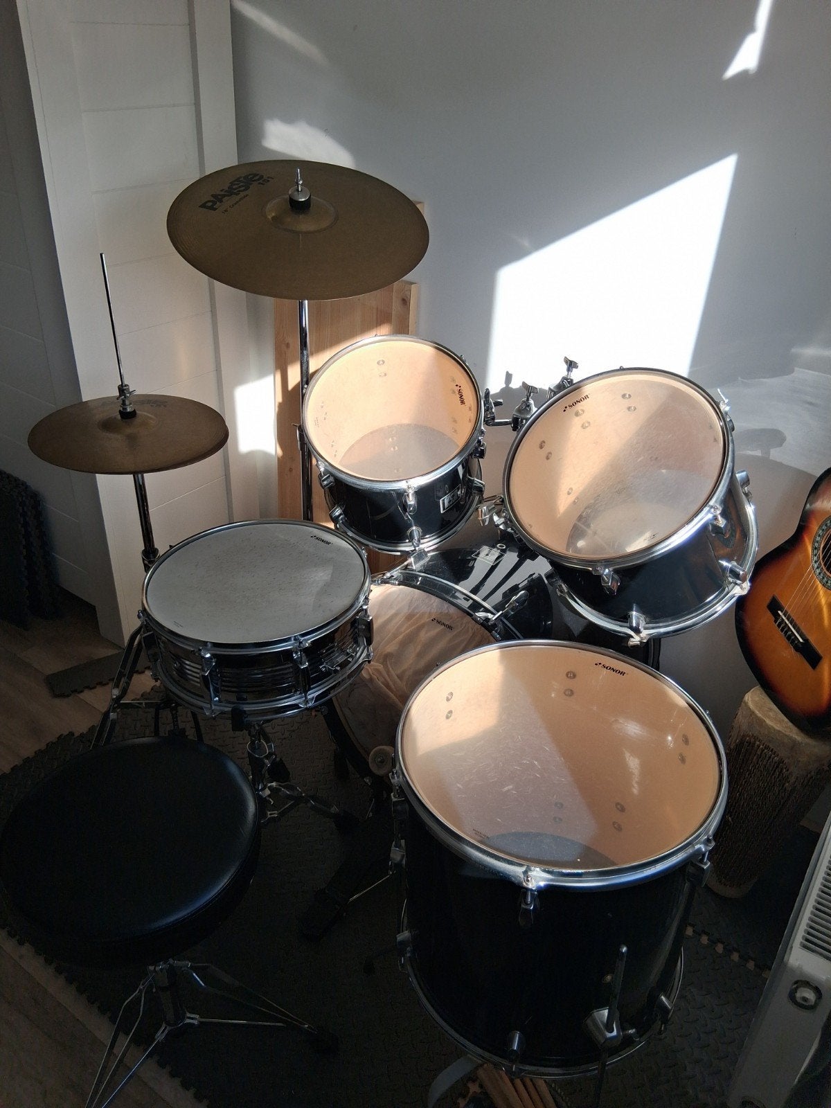 Sonor 503 Series Drumstel met Paiste 101 bekkens, Muziek en Instrumenten, Ophalen, Gebruikt, Sonor