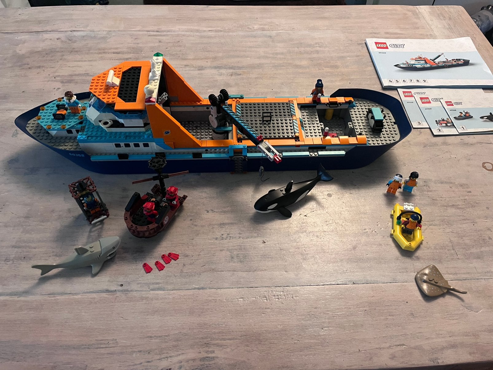 LEGO city Poolonderzoeksschip met exta minifiguren en dieren, Lego, Ophalen of Verzenden, Inclusief instructies, Complete set