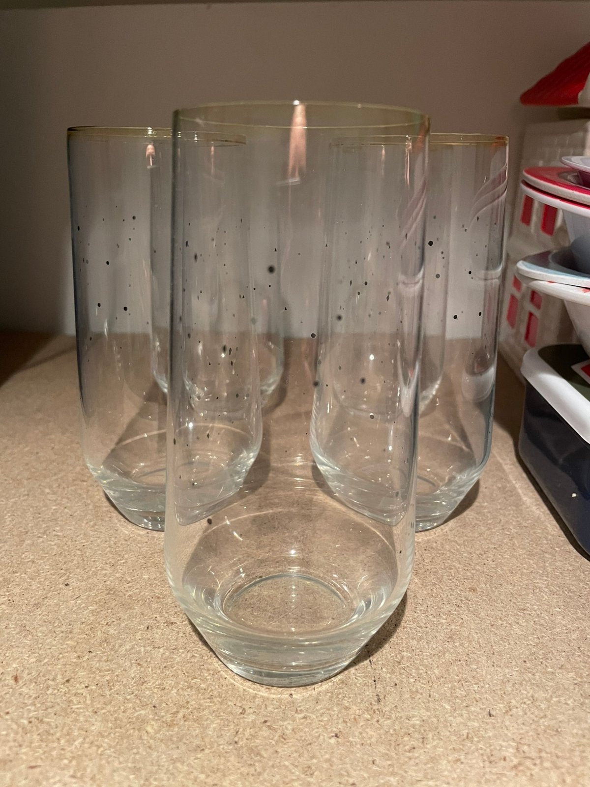 Vivo waterglas 4x met gouden randje en opdruk, Ophalen of Verzenden, Zo goed als nieuw, Overige typen