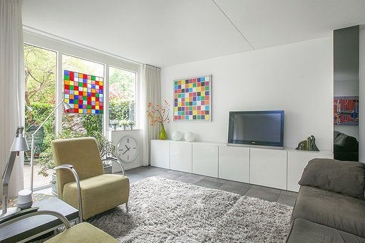 KLeuren sudoku in glas in lood, Antiek en Kunst, Kunst | Schilderijen | Abstract, Ophalen