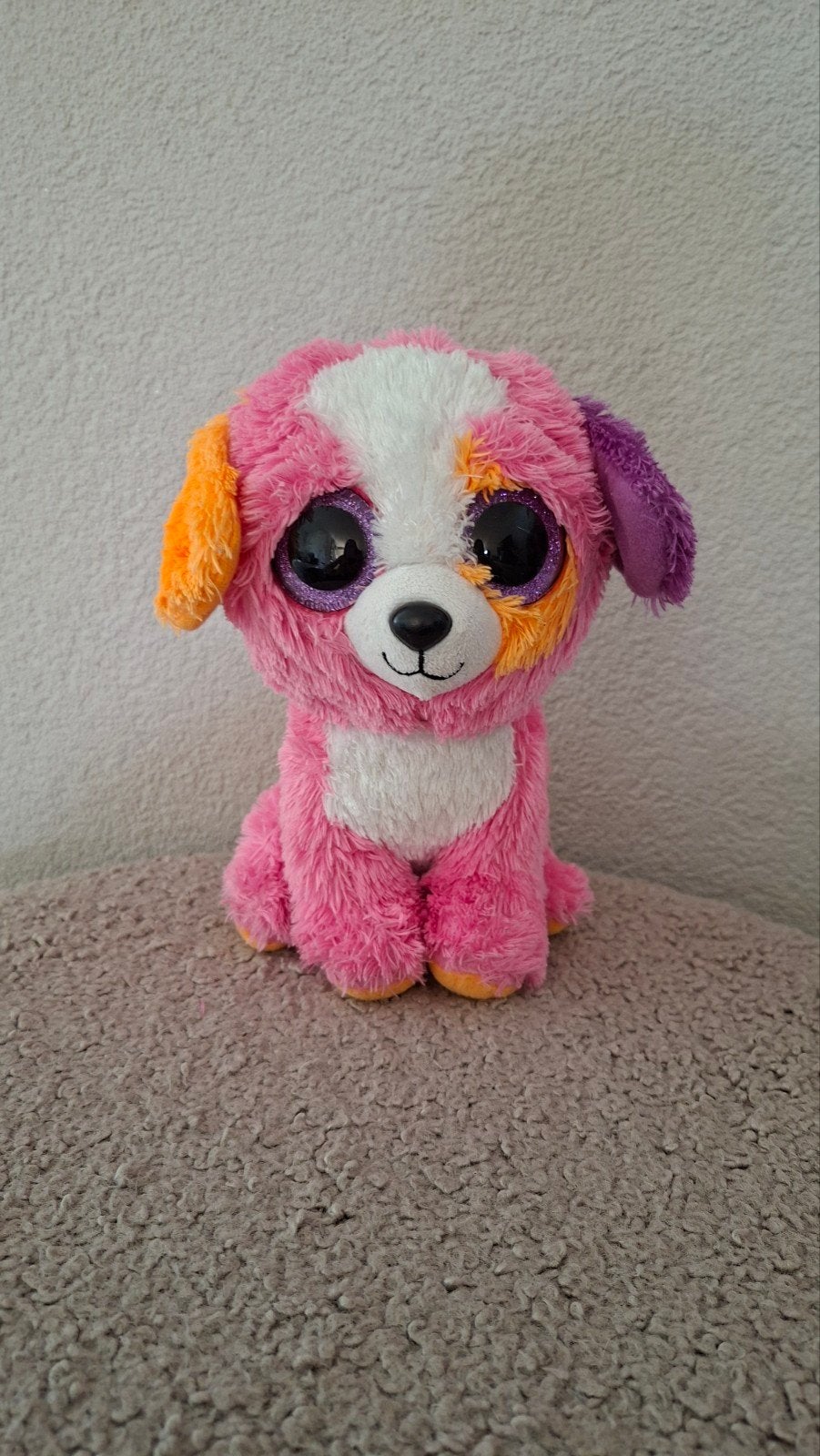 Leuke roze Ty Beanie Boo hond knuffel - 25 cm, Ophalen, Zo goed als nieuw, Hond
