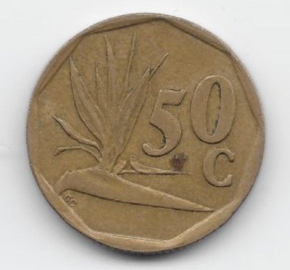 Zuid-Afrika 50 cents 1993 KM# 137, Postzegels en Munten, Verzenden, Zuid-Afrika, Losse munt