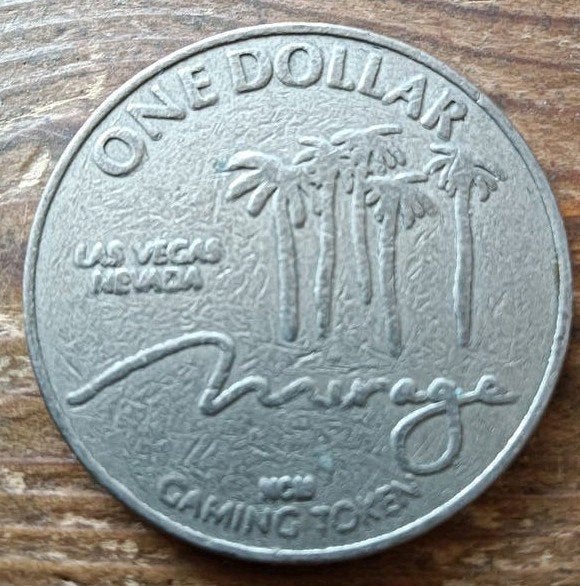 Las Vegas The Mirage One Dollar Gaming Token casino dollar, Ophalen of Verzenden, Overige materialen, Buitenland