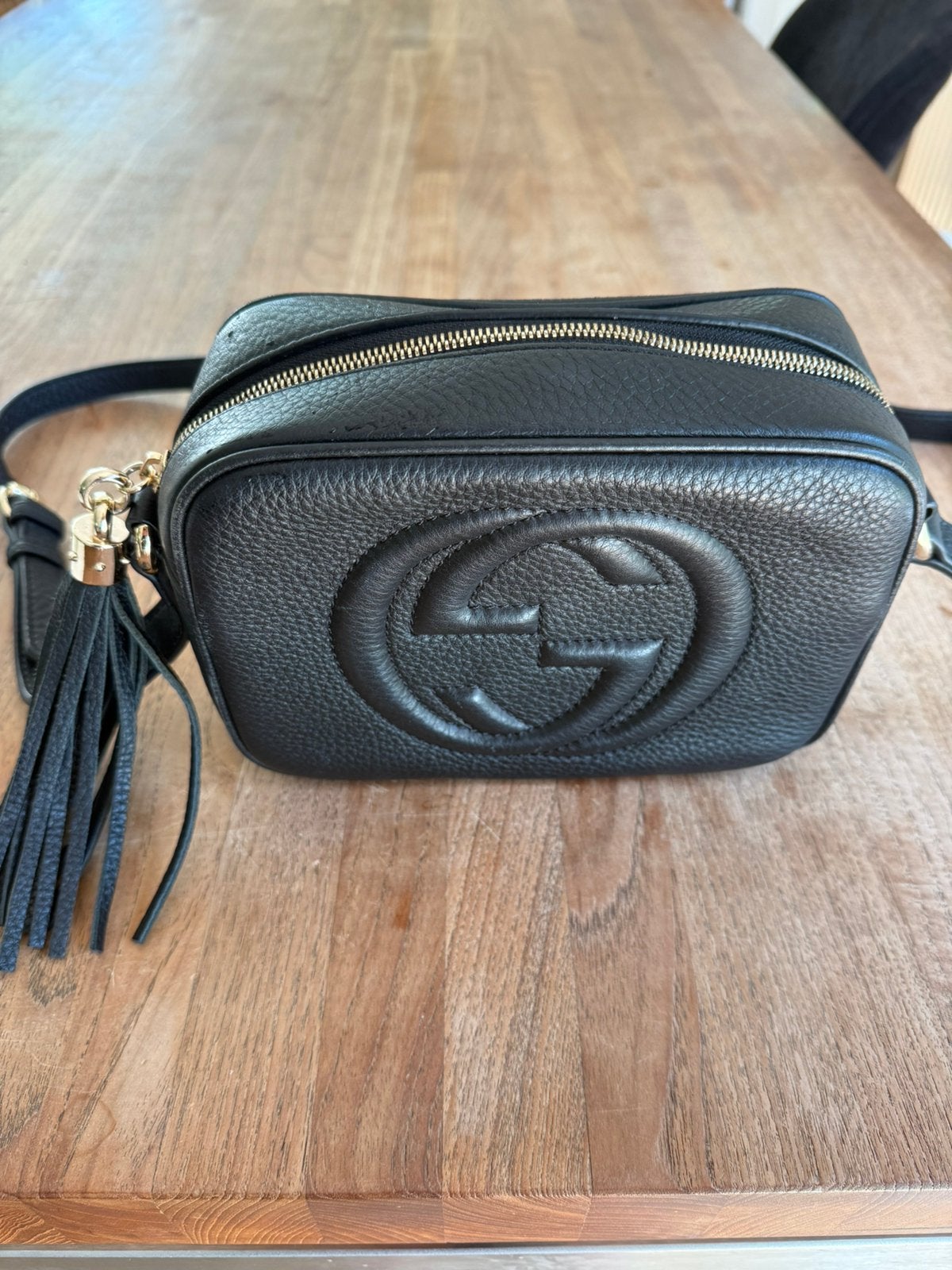 Mooie zwarte leren dupe tas, Sieraden, Tassen en Uiterlijk, Tassen | Schoudertassen, Ophalen of Verzenden, Zo goed als nieuw, Zwart