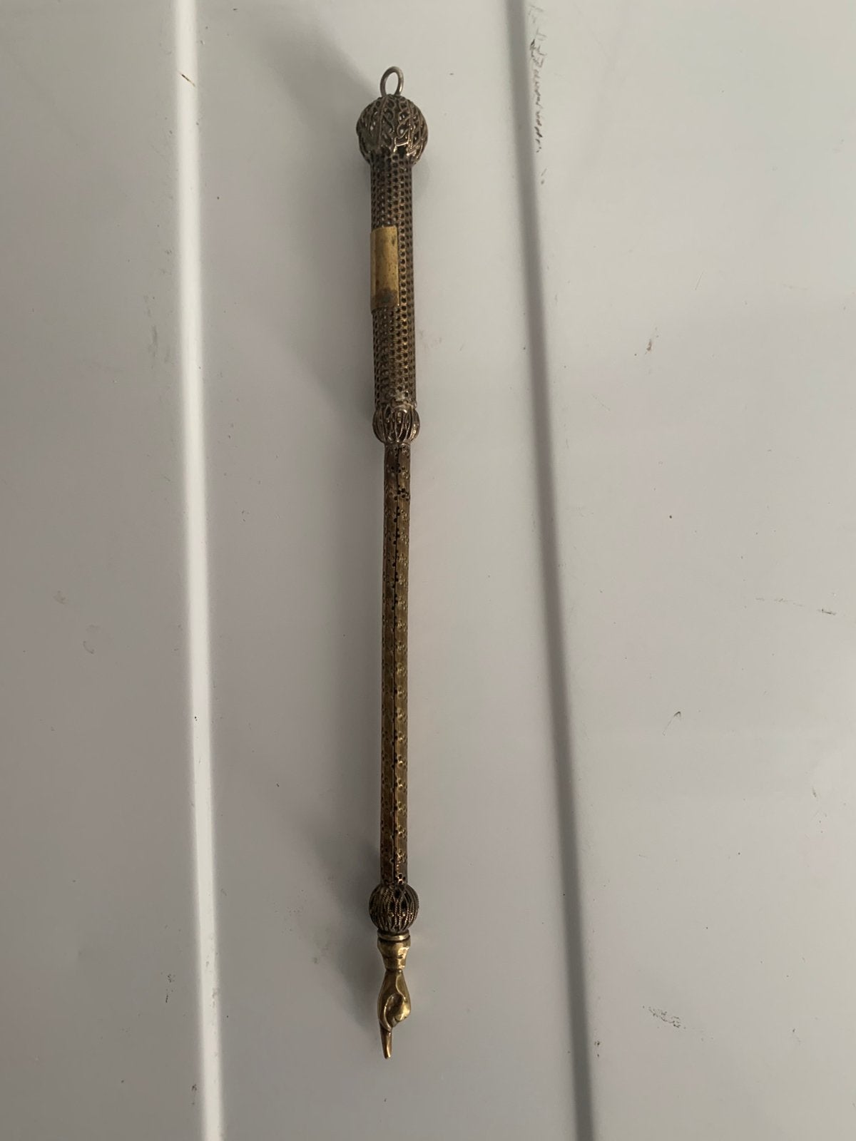 Antieke geelkoperen Joodse jat, Antiek en Kunst, Verzenden, Koper