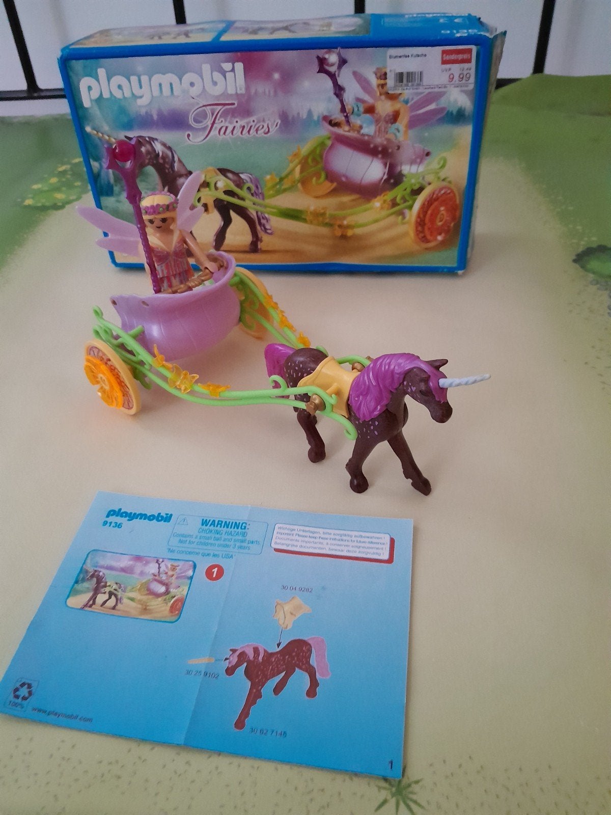 Playmobil Fairies bloemenfee met koets en eenhoorn 9136, Complete set, Fantasy, Voertuig, Ophalen of Verzenden