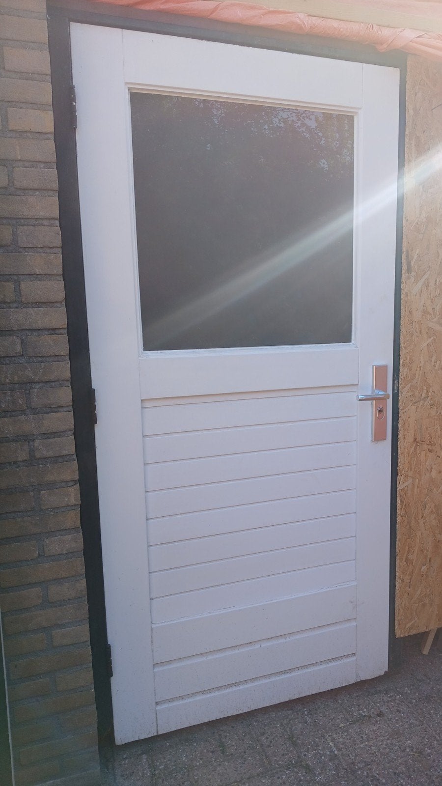 Te koop linksdraaiende deur enkelglas mat., Doe-het-zelf en Verbouw, Ophalen, Binnendeur, Minder dan 200 cm