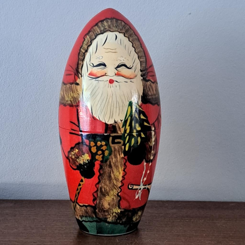 Retro Vintage Matroesjka Kerstman | Kerstdecoratie, Ophalen of Verzenden