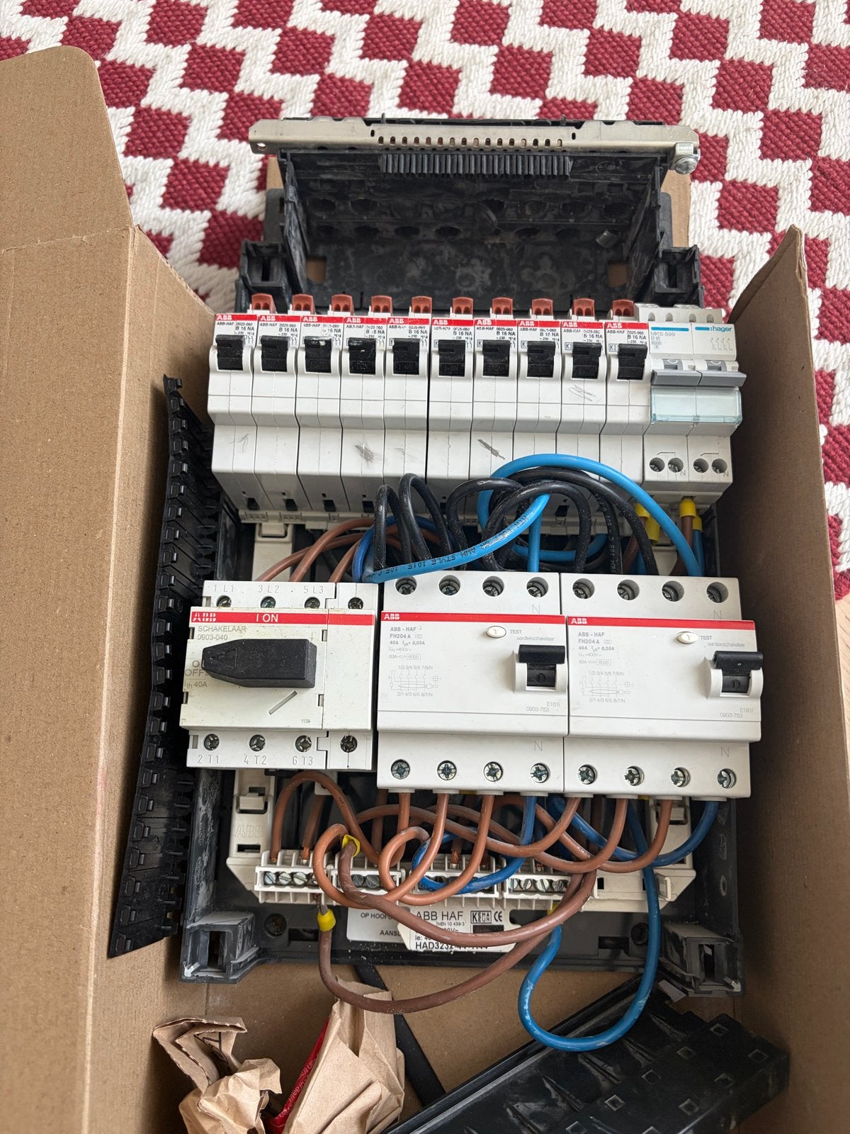 Complete ABB Groepenkast met Aardlekschakelaars, Ophalen of Verzenden, Gebruikt, ABB, Groepenkast
