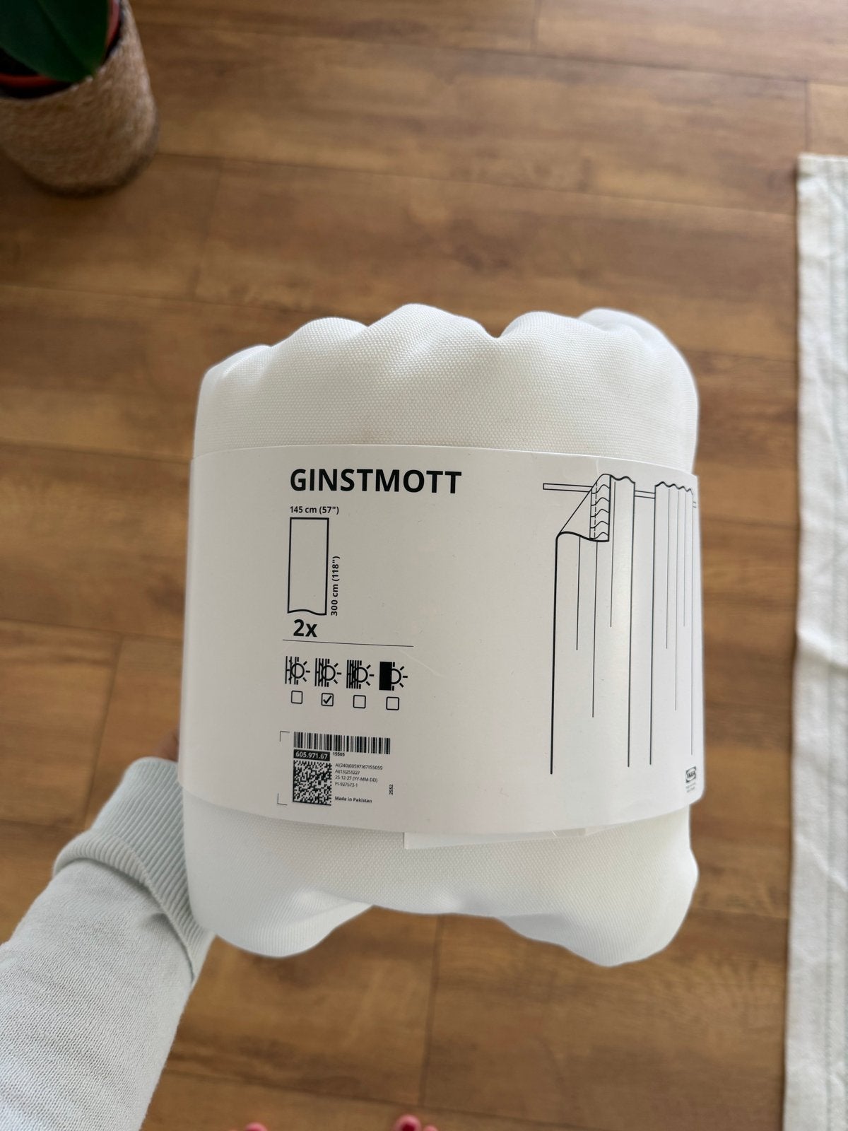 Nieuwe IKEA GINSTMOTT gordijnen (1 stuk), Ophalen of Verzenden, Nieuw, Wit