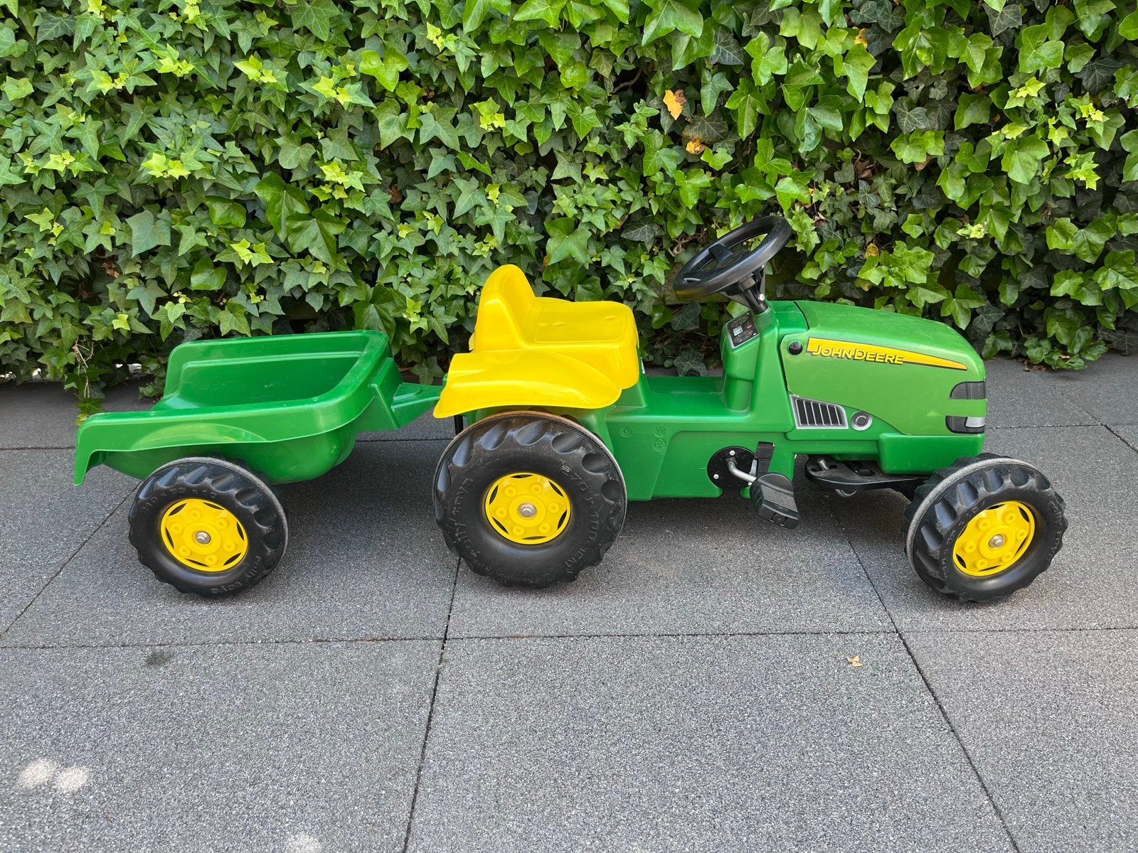John Deere traptractor met aanhanger, Ophalen, Gebruikt