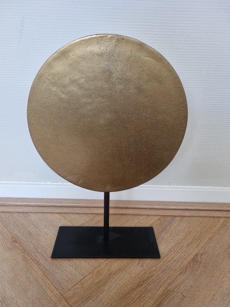 Gouden ronde ornament, Ophalen of Verzenden, Zo goed als nieuw, Steen/keramiek, Goud