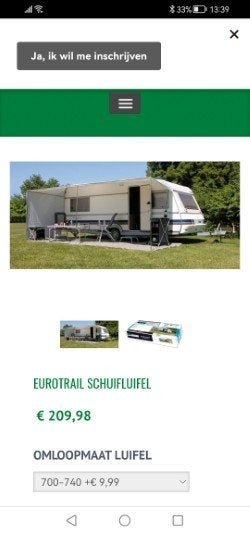 Eurotrail Schuifluifel, Ophalen, Nieuw, Overige merken