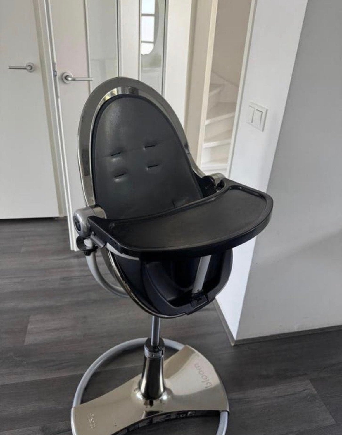 Bloom Fresco Chrome Frame Titanium kinderstoel, Ophalen, Gebruikt, Meegroeistoel, Afneembaar eetblad