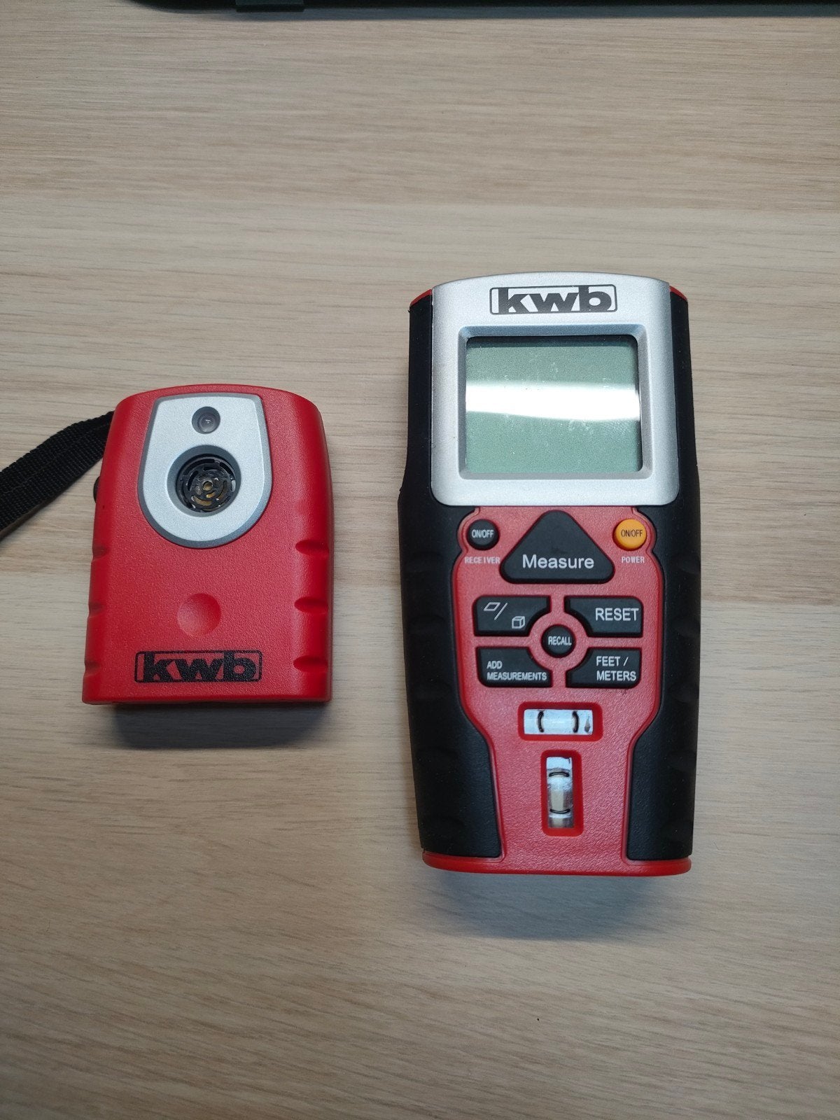 KWB Afstandsmeter met ontvanger en hoesje, Ophalen of Verzenden, Zo goed als nieuw, Afstand