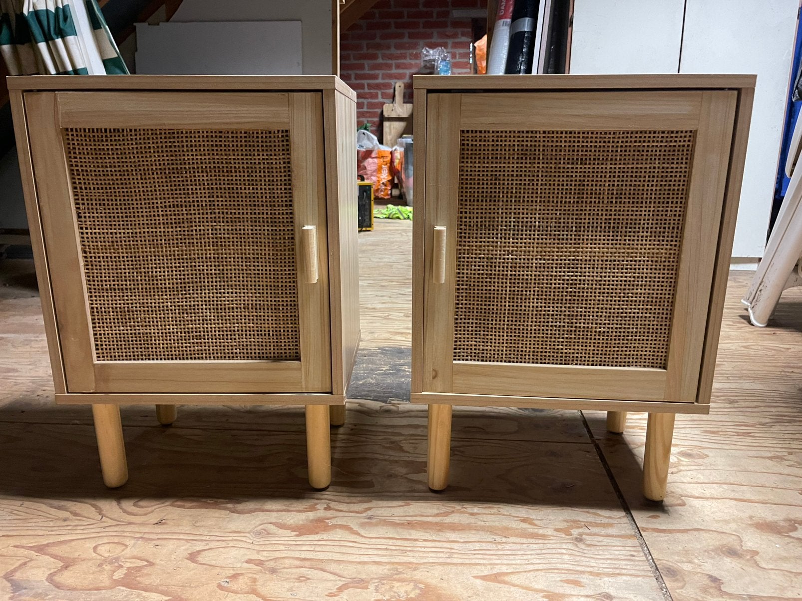 Rotan nachtkastjes 2 stuks helemaal NIEUW en ongebruikt, Ophalen, Minder dan 45 cm, Nieuw, Minder dan 55 cm