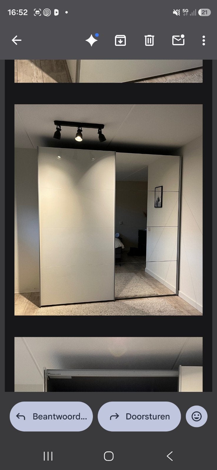 Luxe schuifdeurkast met spiegel en lades - Zo goed als nieuw, Huis en Inrichting, Kasten | Kledingkasten, Met deur(en), Overige materialen