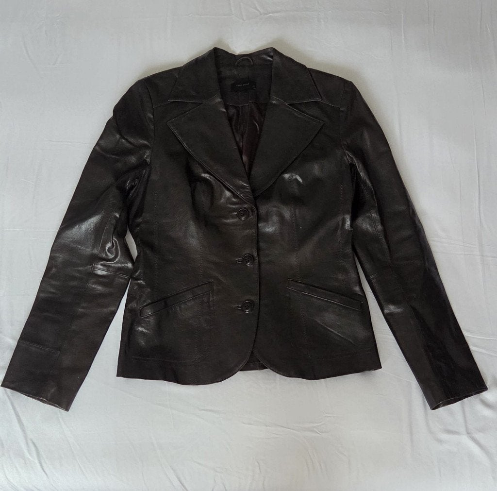 Zo goed als nieuw leren jasje Vero Moda maat 40 donkerbruin, Maat 38/40 (M), Bruin, Vero Moda, Ophalen of Verzenden