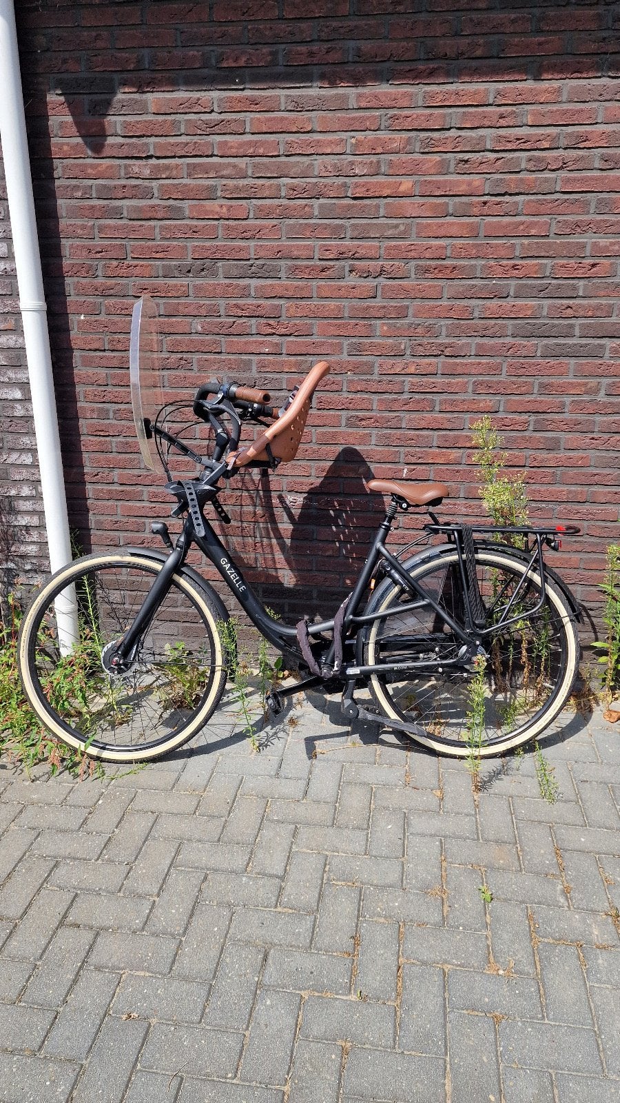 Gazelle Bloom c7 Moederfiets 53” met Yepp Voorzitje - Zwart, Fietsen en Brommers, Fietsen | Dames | Moederfietsen, Gebruikt, Dubbele standaard