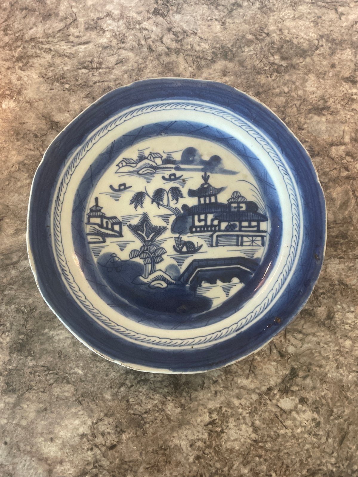Antiek Chinees blauw-wit porseleinen bord (set van 2), Ophalen of Verzenden