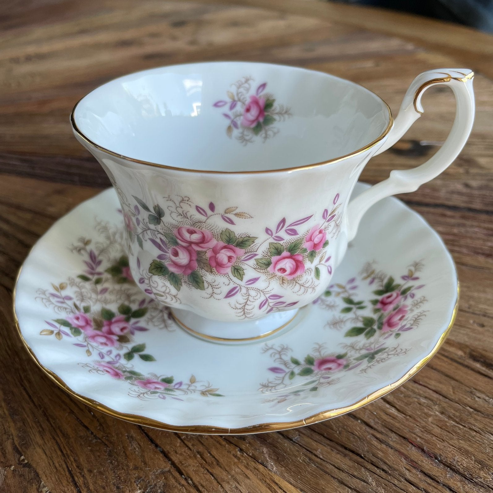 Royal albert Lavender rose herenkop, Ophalen of Verzenden, Zo goed als nieuw, Porselein, Kop en/of schotel