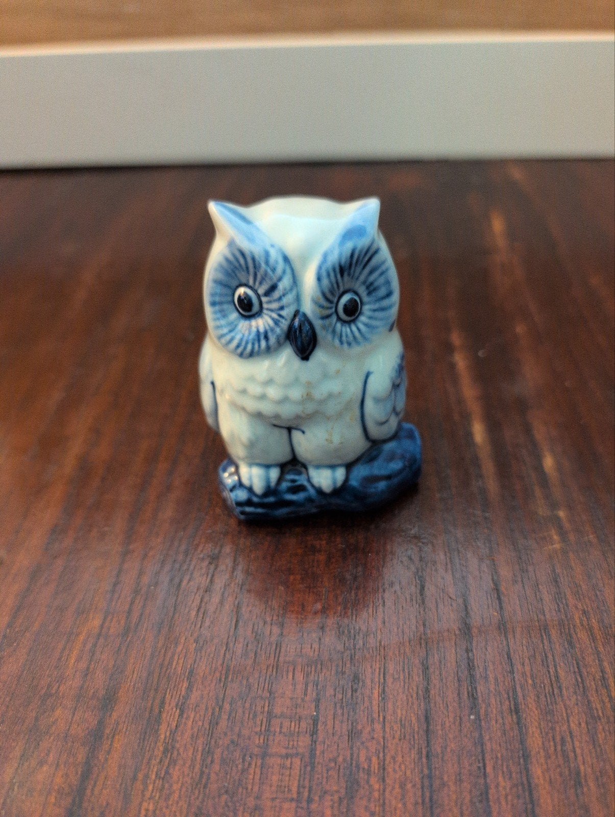 Schattig Uil Beeldje - Keramiek Blauw & Wit, Antiek en Kunst, Ophalen of Verzenden