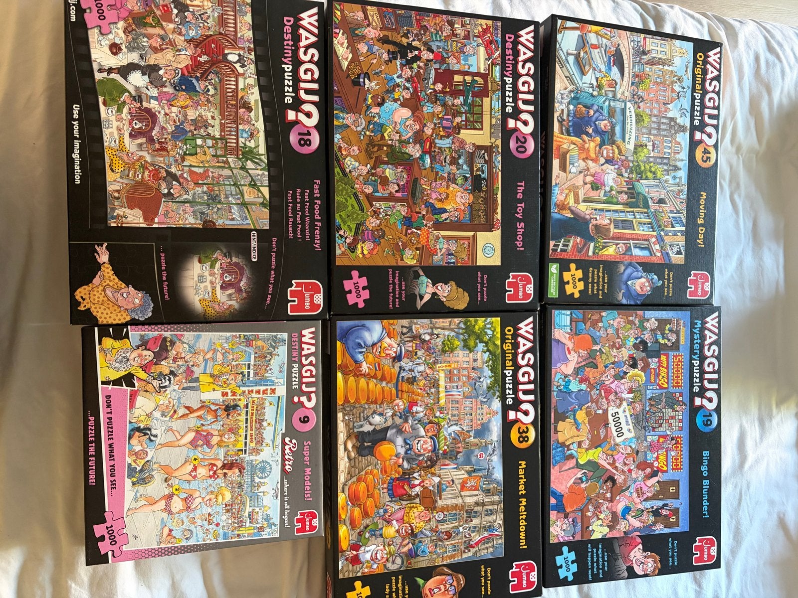 Grote collectie Wasgij puzzels (12 stuks), Kinderen en Baby's, Speelgoed | Kinderpuzzels, Gebruikt, 6 jaar of ouder, Meer dan 50 stukjes