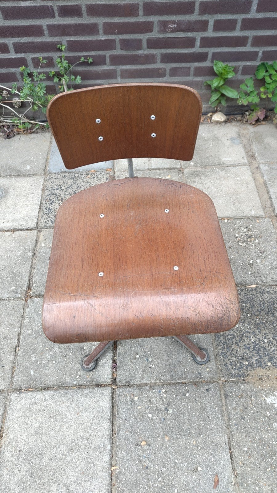 Vintage houten bureaustoel - Gebruikt, Ophalen, Gebruikt, Bruin, Vintage, Retro