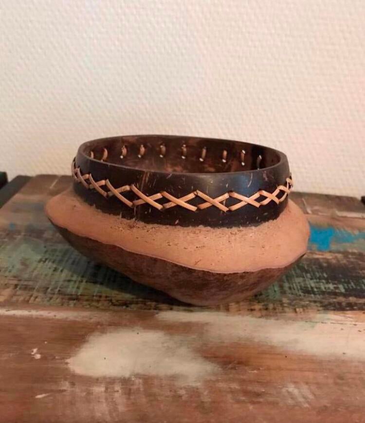Bali coconut kokosnoot bowl ontbijt schaal nieuw Nalu, Overige typen, Nieuw, Ophalen of Verzenden, Natuurlijk materiaal