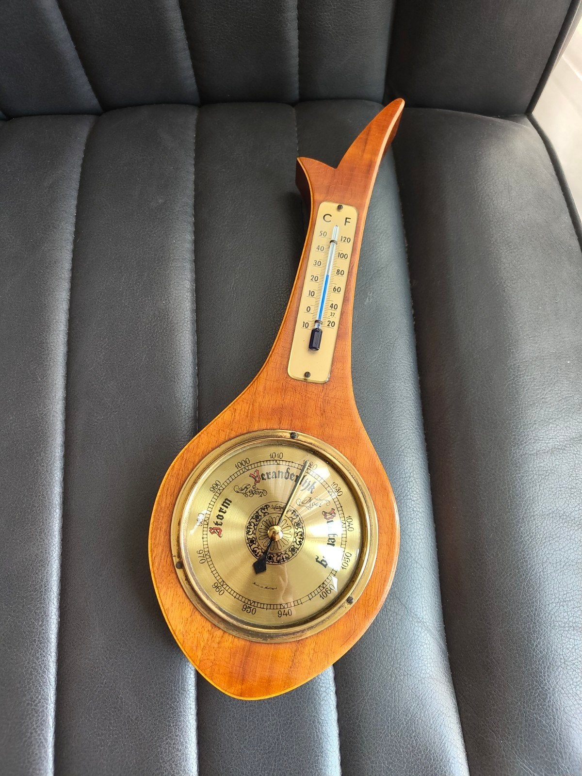 Vintage Nederlandse barometer, Ophalen of Verzenden, Gebruikt, Barometer