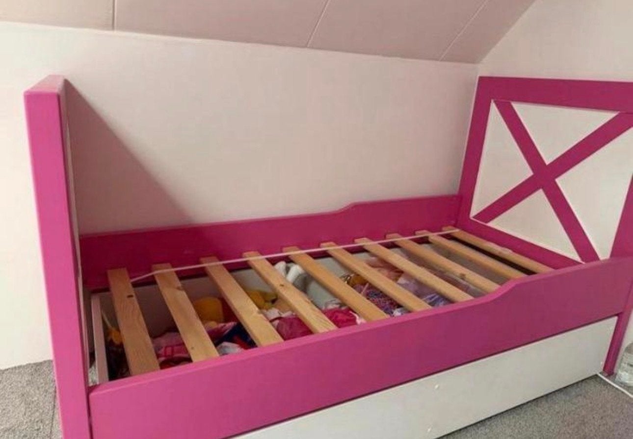 Leuk en stevig kinderbed 70x150 cm, Ophalen, Gebruikt, 70 tot 85 cm, 140 tot 160 cm