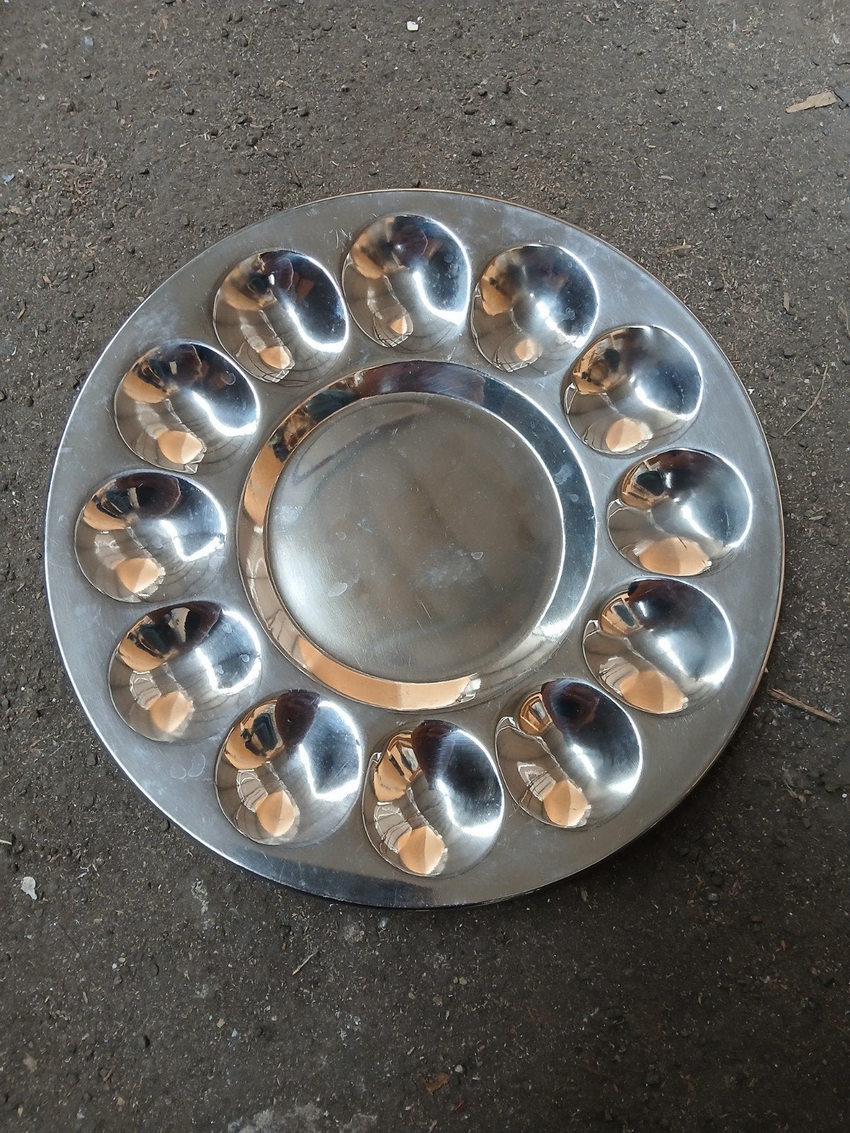 RVS Amuseschaal / Oesterschaal / Eierschaal 24 cm, Ophalen of Verzenden