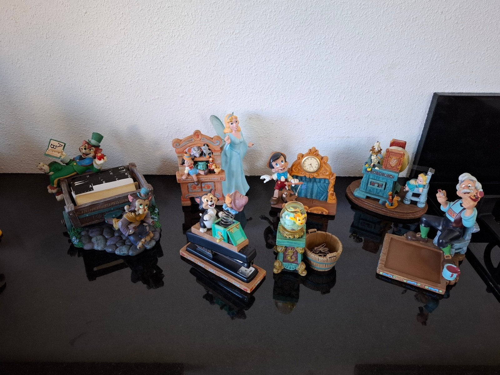 disney pinokkio bureauset pinocchio, Verzamelen, Ophalen, Gebruikt, Beeldje of Figuurtje