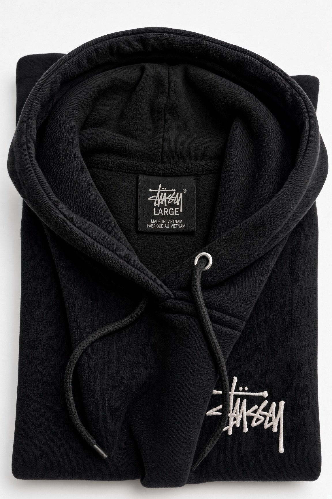 Stüssy Basic Hoodie Zwart – Maat S / M / L / XL, Ophalen of Verzenden, Zo goed als nieuw, Maat 52/54 (L), Zwart