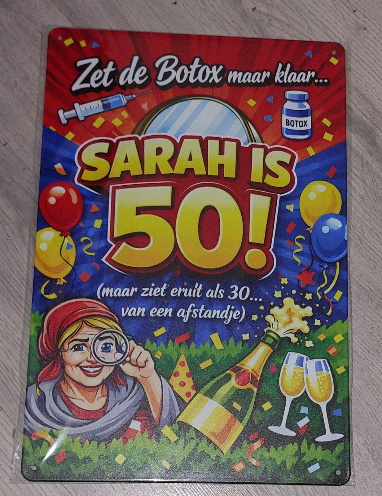 Metalen wand bord nieuw sarah, Ophalen of Verzenden, Nieuw