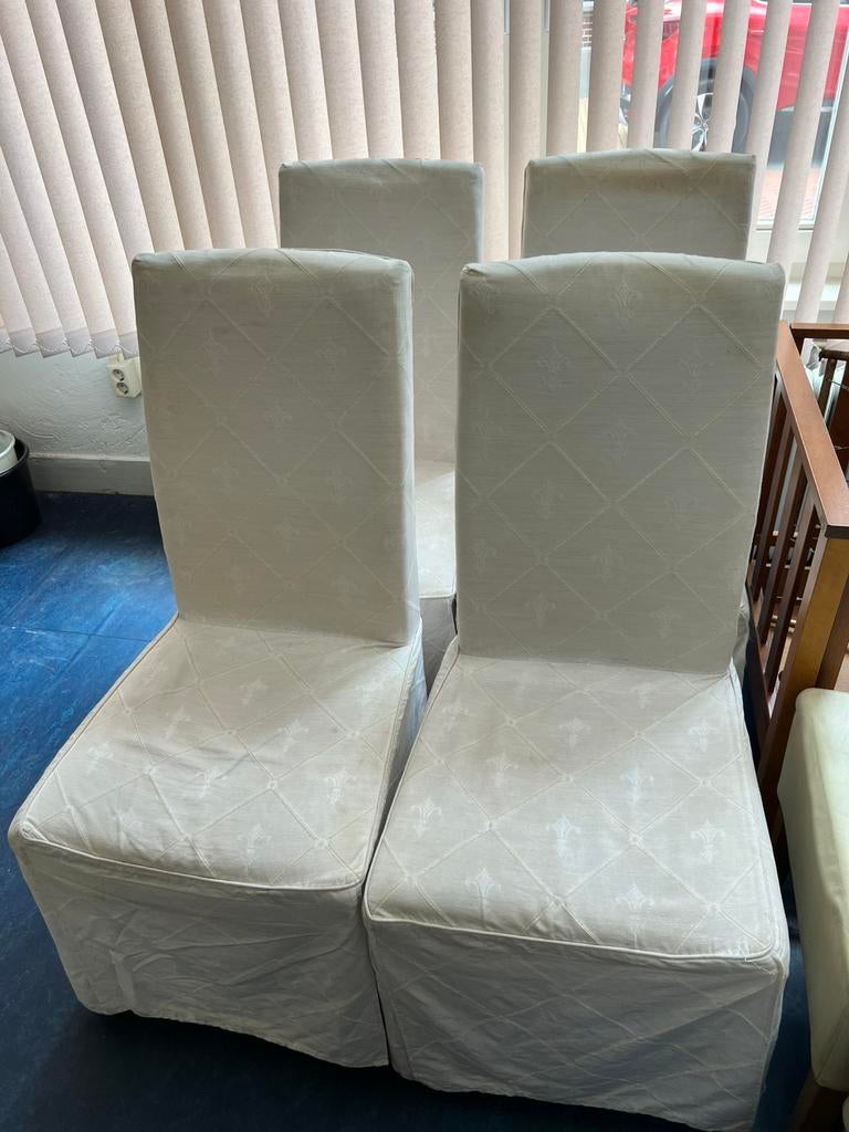 Eetkamerstoelen 4 x met Hoge Rugleuning en afneembare hoezen, Ophalen, Gebruikt