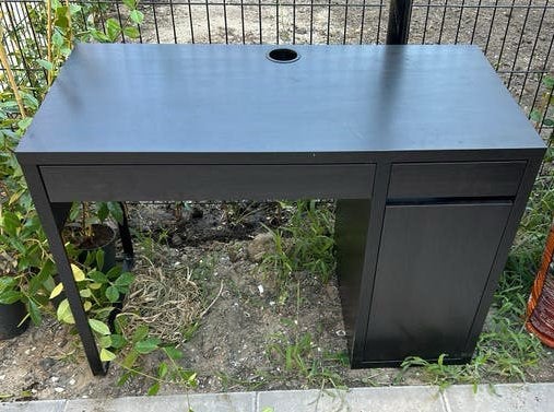 Ikea Malm bureau zwart (gratis af te halen), Ophalen, Gebruikt, IKEA, Zwart