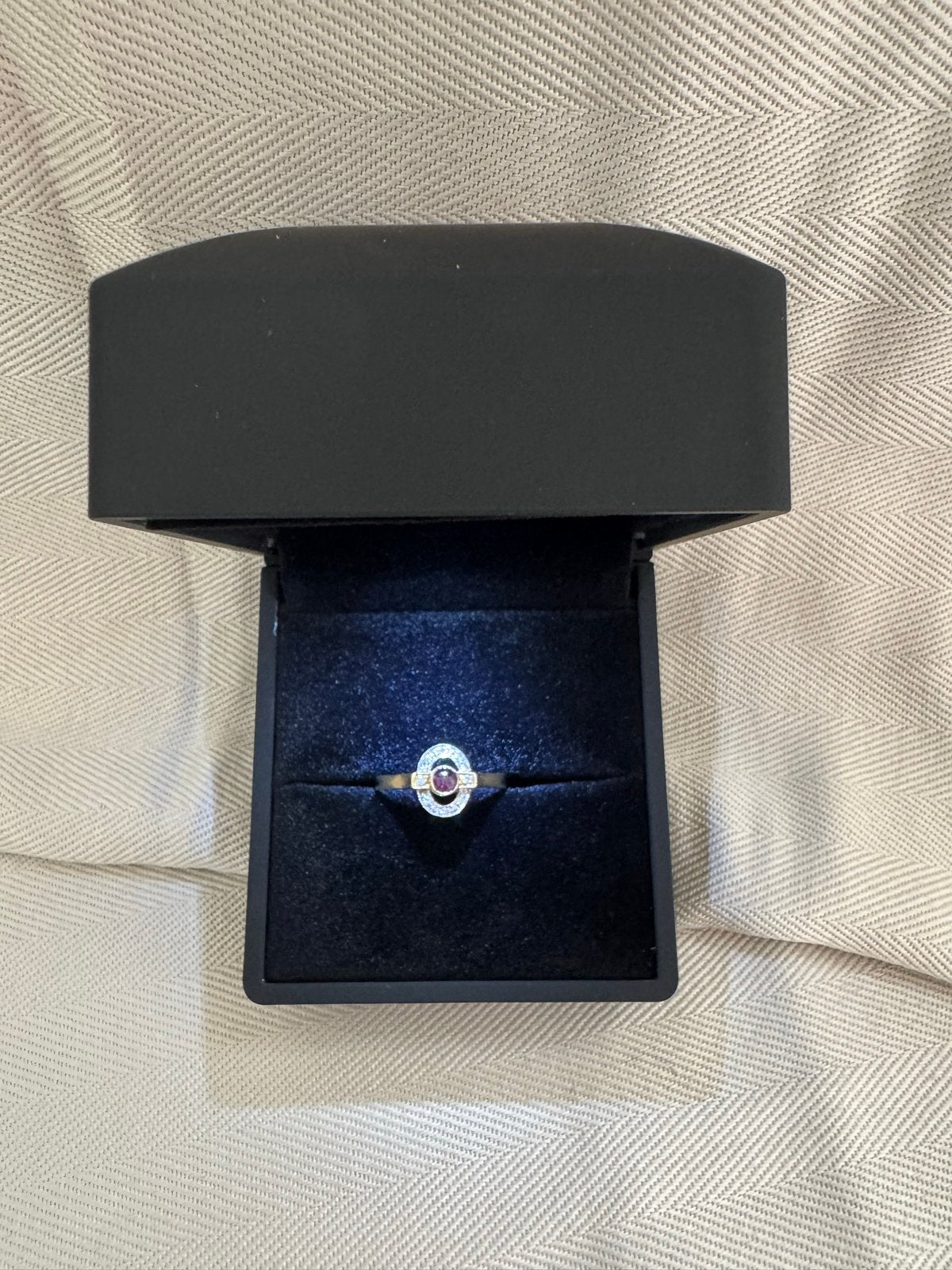 Massieve 14k Geel/Witgouden Ring met Toermalijn & Briljanten, 18 tot 19, Gebruikt, Ophalen of Verzenden, Met edelsteen