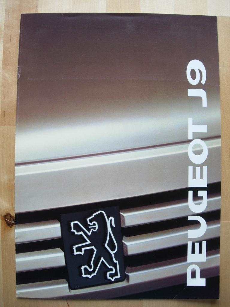 Peugeot J9 Brochure 1989 - Bestelwagen, Ophalen of Verzenden, Zo goed als nieuw, Peugeot, Peugeot