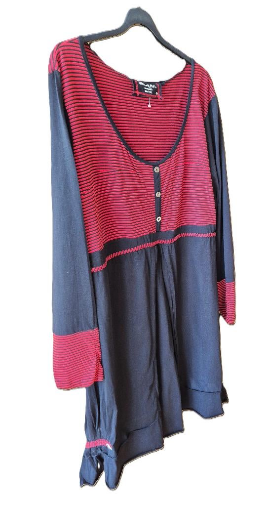 Ultimate Mik's tricot jurk rood/zwart - Mt XXXL=50, Kleding | Dames, Nieuw, Ophalen of Verzenden, Ultimate Mik, Jurk