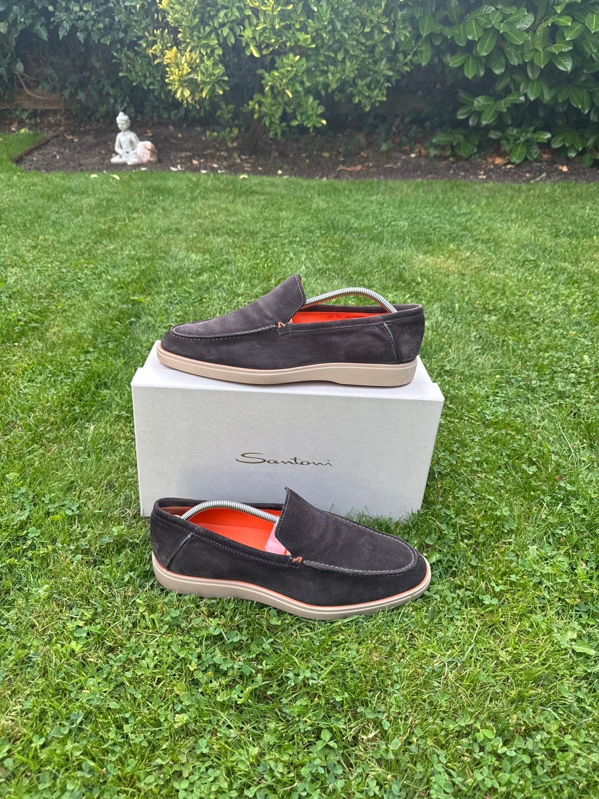 Santoni loafers antraciet UK 9.5 / EU 43.5, Ophalen of Verzenden, Zo goed als nieuw, Overige kleuren, Loafers