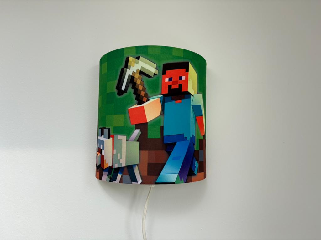 Gaaf uniek Minecraft wandlampje made by me Origin’Lily, Ophalen of Verzenden, Nieuw