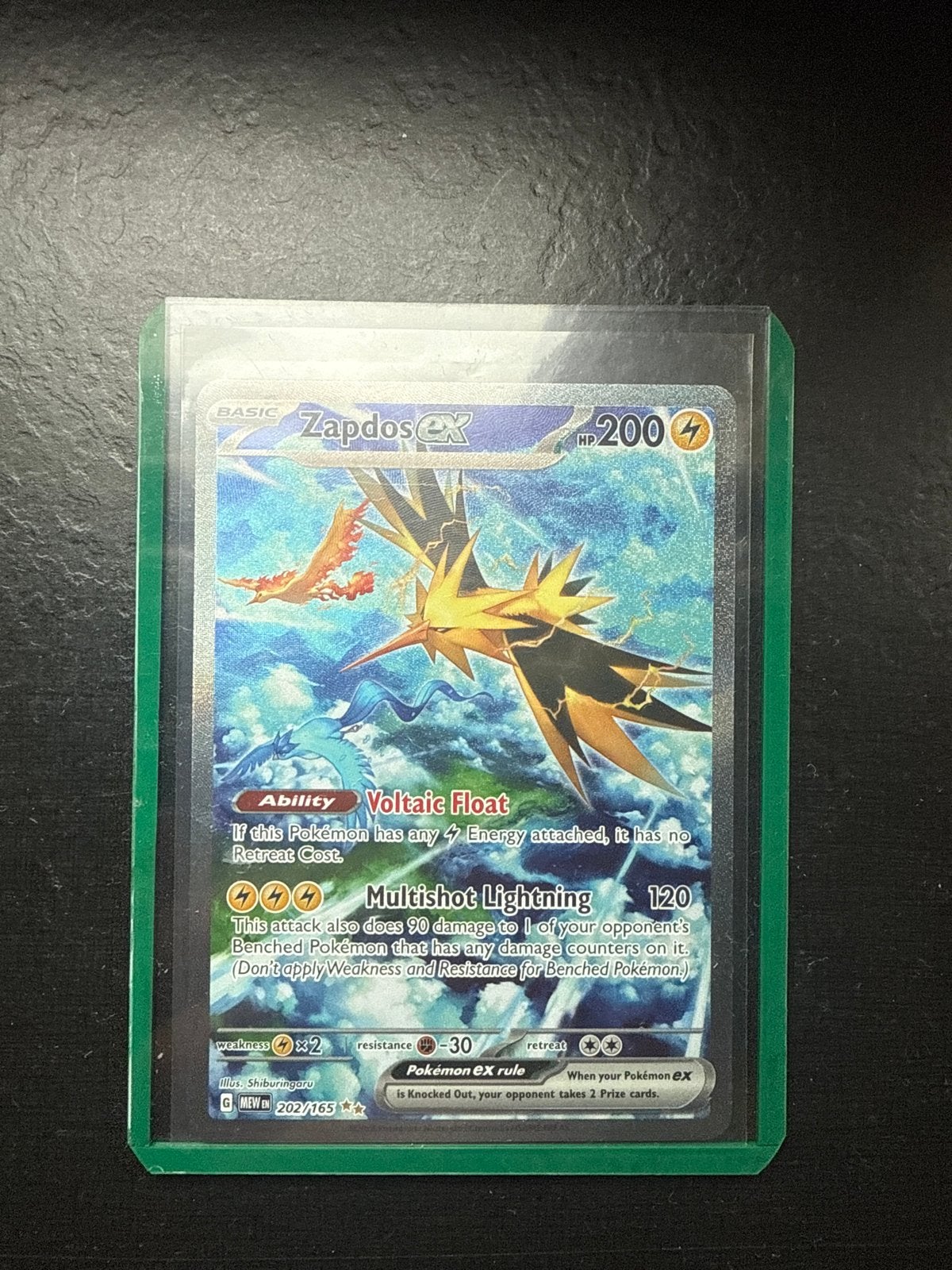 Zapdos EX 202/165, Ophalen, Zo goed als nieuw, Losse kaart, Foil