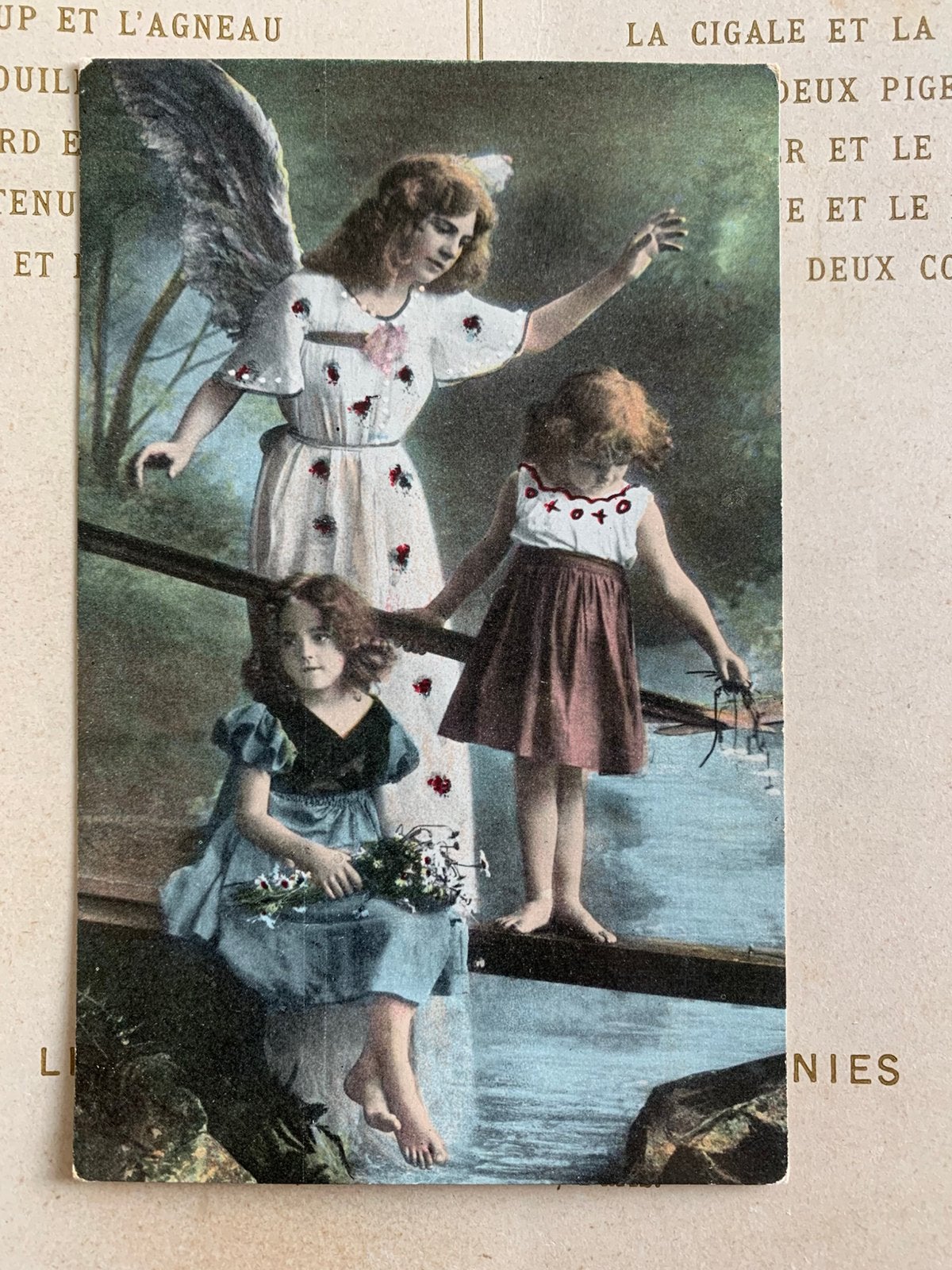 Beschermengel (IT), Verzamelen, Ansichtkaarten | Themakaarten, Ophalen of Verzenden, Voor 1920, Gelopen, Kinderen