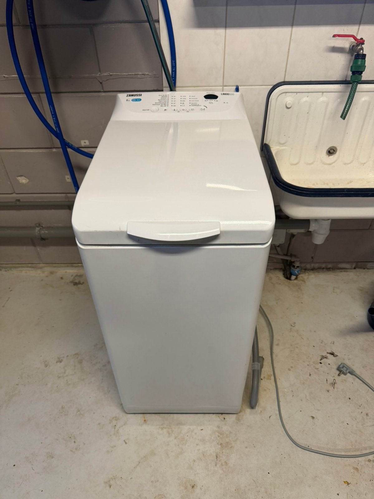Zanussi bovenlader wasmachine 6 kg, Witgoed en Apparatuur, Ophalen, 1200 tot 1600 toeren, 4 tot 6 kg, Zo goed als nieuw