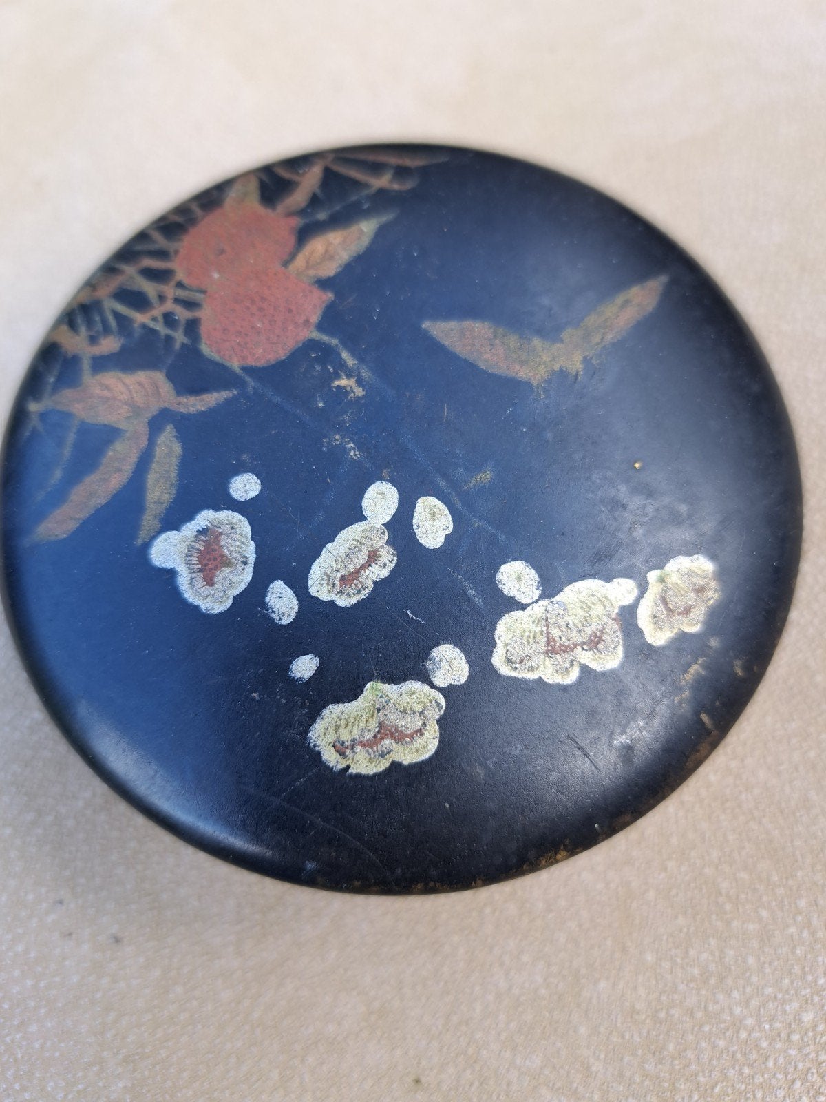 Antieke Japanse Lakdoos met Bloemmotief, Antiek en Kunst, Ophalen of Verzenden
